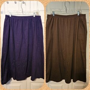 #101 Lands End Knit Elastic Waistband Skirts/various colors